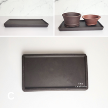 Load image into Gallery viewer, The Leaferie Rectangular tray for bonsai pot. 3 colours . Front view of C