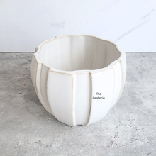 Load image into Gallery viewer, The Leaferie Auralie white ceramic flowerpot.
