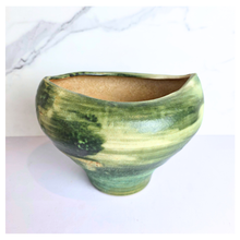 Load image into Gallery viewer, Leaferie Signature Mori Green ceramic vase with 'Leaferie' branding on a white background