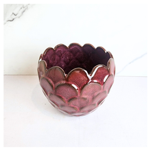 Load image into Gallery viewer, Nalya Heart-shaped ceramic planter with scalloped edge on a light background, featuring the LEAFERIE brand.