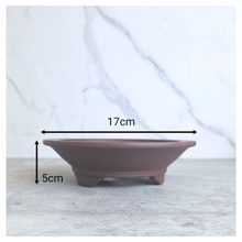 Load image into Gallery viewer, BOnsai 95. zisha Collage of four bonsai pots in different colors with 'LEAFERIE' branding on a marble background.
