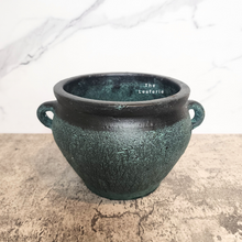 Load image into Gallery viewer, The Leaferie Phelan blue and black pot with ear. ceramic material
