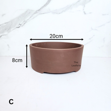 Load image into Gallery viewer, The Leaferie Reimi Bonsai Pot (Series 4) round zisha material. 4 sizes