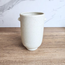 Load image into Gallery viewer, The Leaferie Saoirse white tall pot. ceramic material