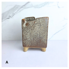 Load image into Gallery viewer, Bastion Rectangular Ceramic planter with textured surface on a white background, featuring the brand 'LEAFERIE'.