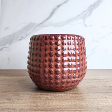 Load image into Gallery viewer, THe Leaferie Marika red studded flowerpot. ceramic material