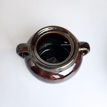 Load image into Gallery viewer, The Leaferie Campbell dark maroon flowerpot with ears. ceramic material