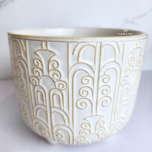 Load image into Gallery viewer, The Leaferie Loki white flowerpot with stand. ceramic material