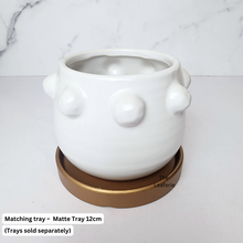 Load image into Gallery viewer, The Leaferie Salo white ceramic pot with studs.