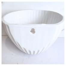 Load image into Gallery viewer, Niva Wall Hanging white ceramic Pot 'LEAFERIE' branding on a marble background