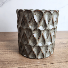 Load image into Gallery viewer, The Leaferie Rania tall grey pot. ceramic material