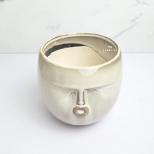 Load image into Gallery viewer, The Leaferie Palmer face flowerpot. ceramic material