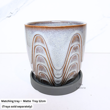Load image into Gallery viewer, The Leaferie Elysian blue wavy flowerpot. ceramic material