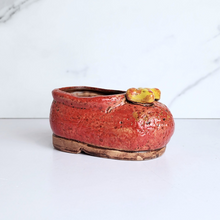 Load image into Gallery viewer, The Leaferie Bea Shoe red pot. ceramic material