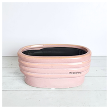 Load image into Gallery viewer, The Leaferie Peony rectangular pink ceramic pot.