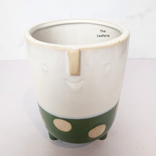Load image into Gallery viewer, The Leaferie Mikkola flowerpot . 2 designs face design ceramic pot.