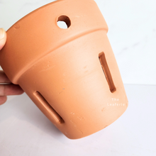 Load image into Gallery viewer, The Leaferie Yui Terracotta pot with holes . suitable for orchid.