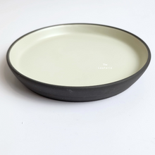 Load image into Gallery viewer, The Leaferie ceramic round tray with black trimming