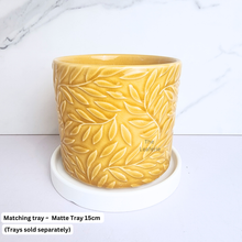 Load image into Gallery viewer, The Leaferie Mackenzie yellow flowerpot. ceramic material