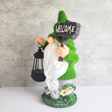 Load image into Gallery viewer, The Leaferie Aldon Gnome garden decoration with led lamp. resin material