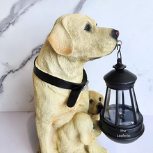 Load image into Gallery viewer, The Leaferie Azura dog puppy solar light garden ornament