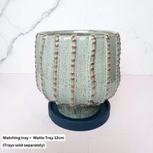 Load image into Gallery viewer, The Leaferie Ruona green bluish ceramic pot