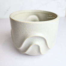 Load image into Gallery viewer, The Leaferie Tymo white pot. wavy design and ceramic material