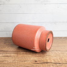 Load image into Gallery viewer, The Leaferie Raiden tall flowerpot. orangey red ceramic pot