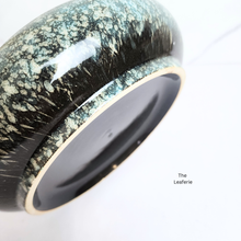 Load image into Gallery viewer, The Leaferie Midnight Shallow black marbled pot.