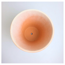 Load image into Gallery viewer, Yuno terracotta planter with ribbed design on a marble background, featuring the brand 'LEAFERIE'.