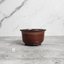 Load image into Gallery viewer, The Leaferie Bonsai Series 21. 4 designs. made from zisha . Front view of all pots B