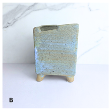 Load image into Gallery viewer, Bastion Rectangular Ceramic planter with textured surface on a white background, featuring the brand 'LEAFERIE'.