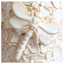 Load image into Gallery viewer, Handmade Elio Decorative ceramic pot with dragonfly design on a marble background, featuring the brand 'LEAFERIE'.