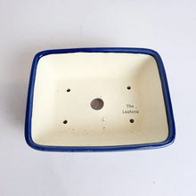 Load image into Gallery viewer, The Leaferie Bonsai series 66 . Rectangular ceramic pot. blue and green colour