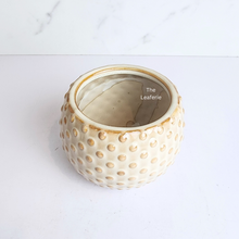 Load image into Gallery viewer, The Leaferie Cedro beige ceramic pot. small planter