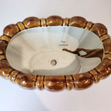 Load image into Gallery viewer, The Leaferie Dorsey long brown flowerpot. ceramic material