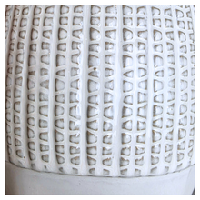 Load image into Gallery viewer, Emery ceramic planter on a gray surface with 'LEAFERIE' branding.