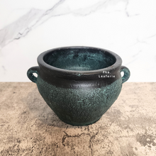 Load image into Gallery viewer, The Leaferie Phelan blue and black pot with ear. ceramic material