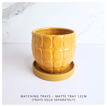 Load image into Gallery viewer, Melka Yellow textured planter with 'LEAFAERIE' branding on a white background
