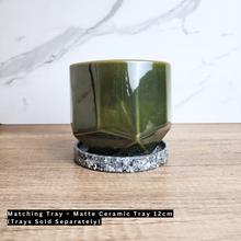 Load image into Gallery viewer, The Leaferie Sarah green flowerpot. ceramic material