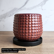 Load image into Gallery viewer, THe Leaferie Marika red studded flowerpot. ceramic material