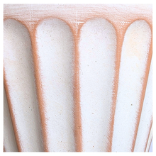 Load image into Gallery viewer, Yuno terracotta planter with ribbed design on a marble background, featuring the brand 'LEAFERIE'.