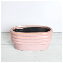 Load image into Gallery viewer, The Leaferie Peony rectangular pink ceramic pot.