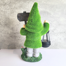 Load image into Gallery viewer, The Leaferie Aldon Gnome garden decoration with led lamp. resin material