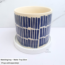 Load image into Gallery viewer, The Leaferie Noa blue ceramic pot