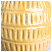 Load image into Gallery viewer, Daisy Yellow textured ceramic pot with 'LEAFERIE' branding on a marble background