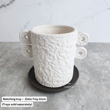 Load image into Gallery viewer, The Leaferie Nover white ceramic pot with ear