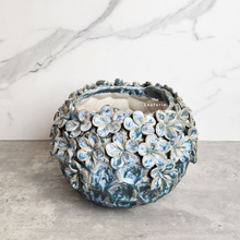 Load image into Gallery viewer, The Leaferie Ariel blue flower petal pot. ceramic material