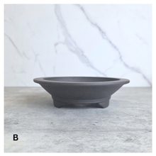 Load image into Gallery viewer, BOnsai 95. zisha Collage of four bonsai pots in different colors with 'LEAFERIE' branding on a marble background.