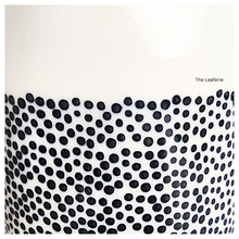 Load image into Gallery viewer, The Leaferie dottie black polka dot ceramic tall flowerpot.